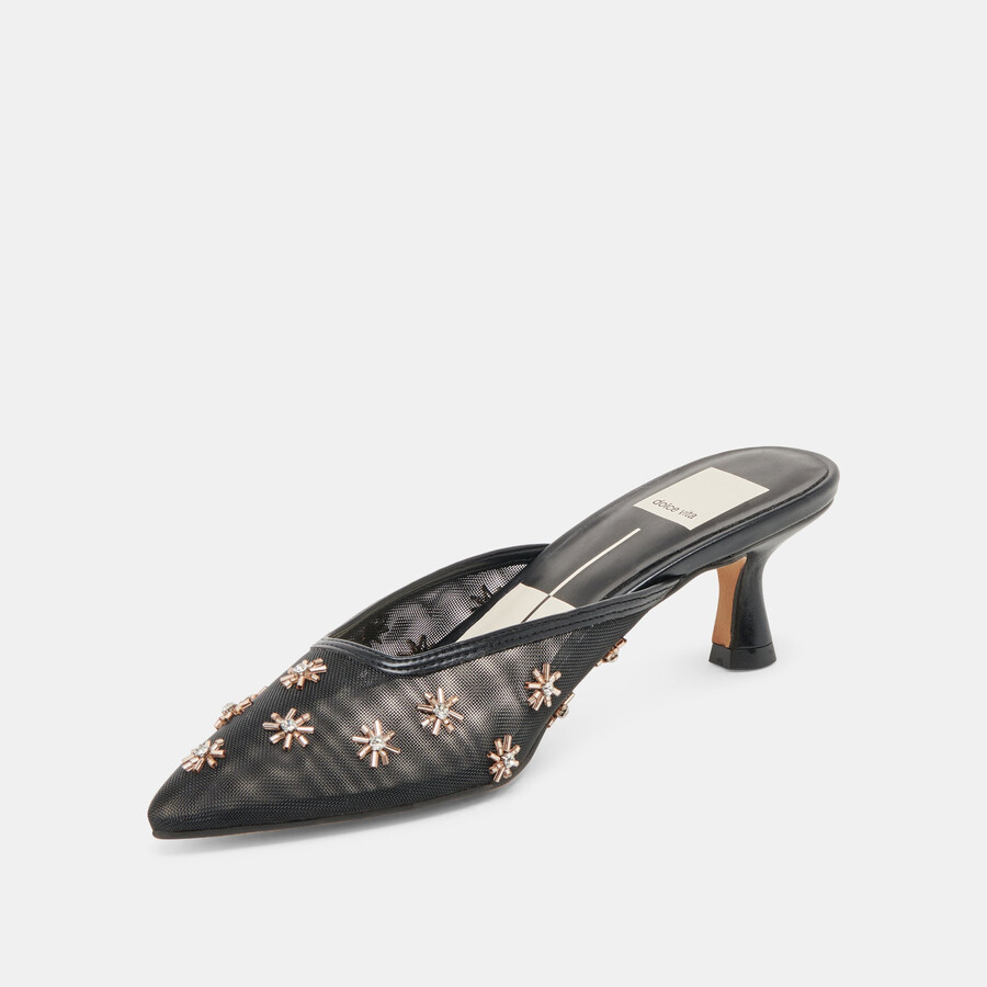 clara heels schwarzes mesh