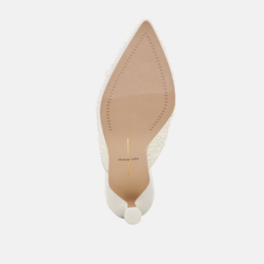 claytn pearl heels aus echtem weißen satin