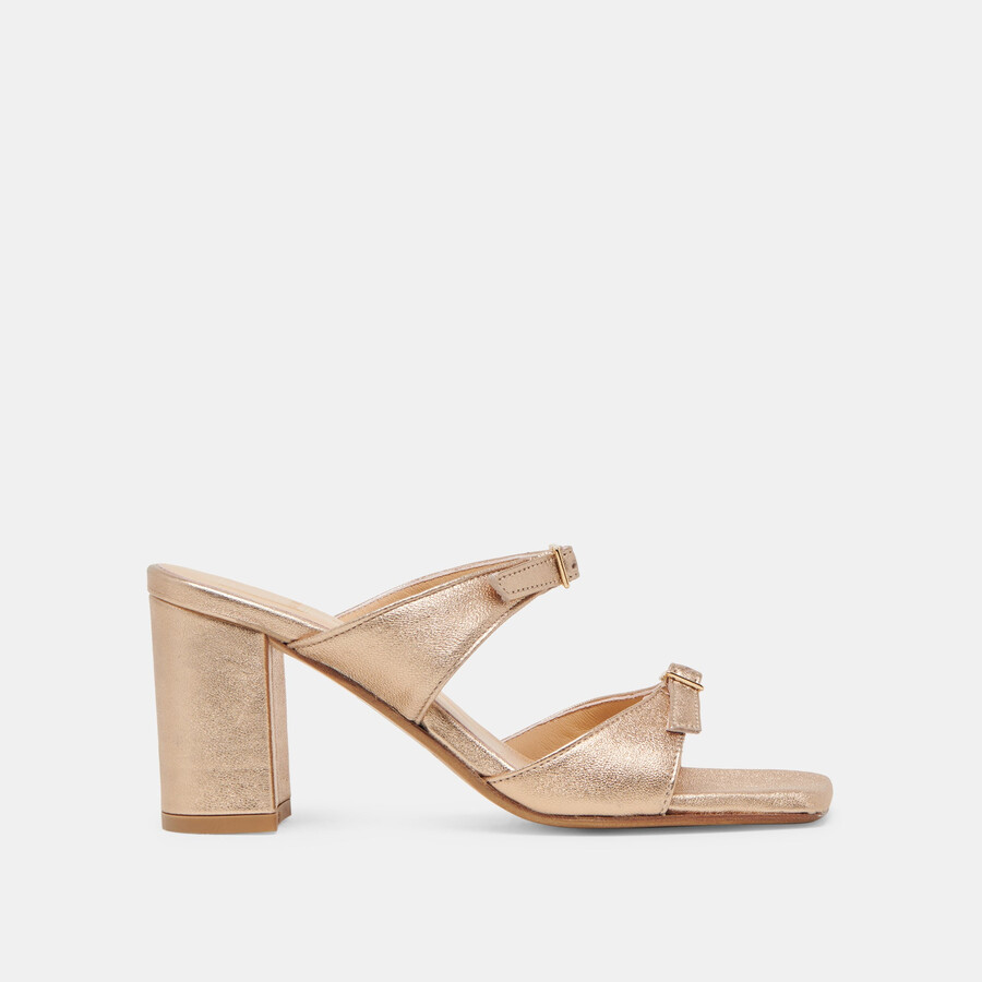 shane heels gold metallic leder
