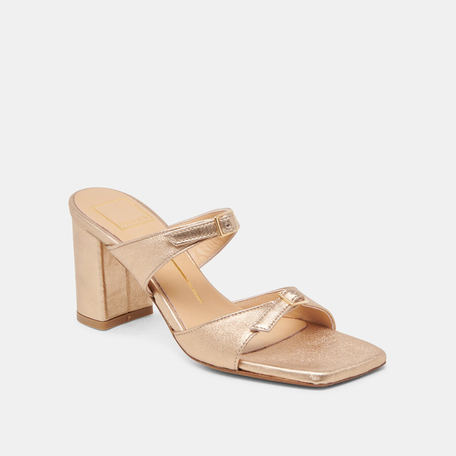 shane heels gold metallic leder
