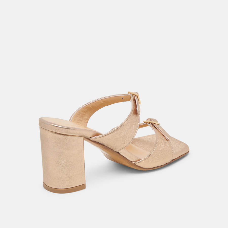 shane heels gold metallic leder