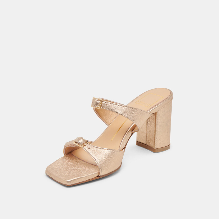 shane heels gold metallic leder