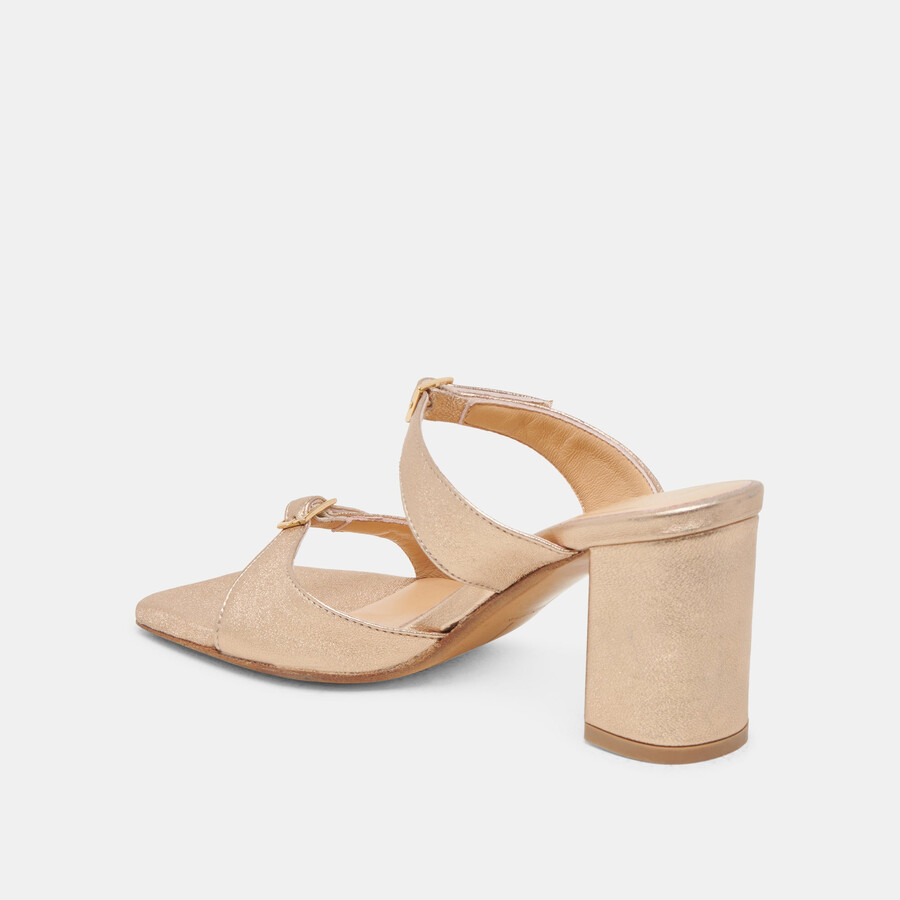 shane heels gold metallic leder