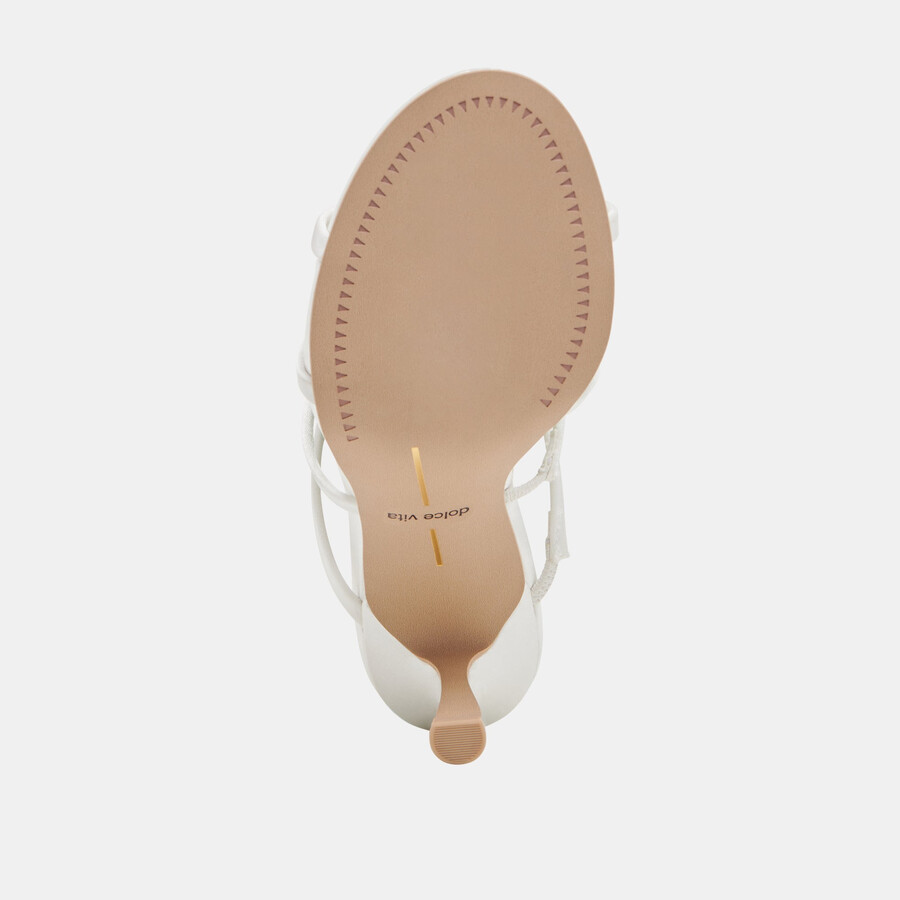 linzy heels true white satin