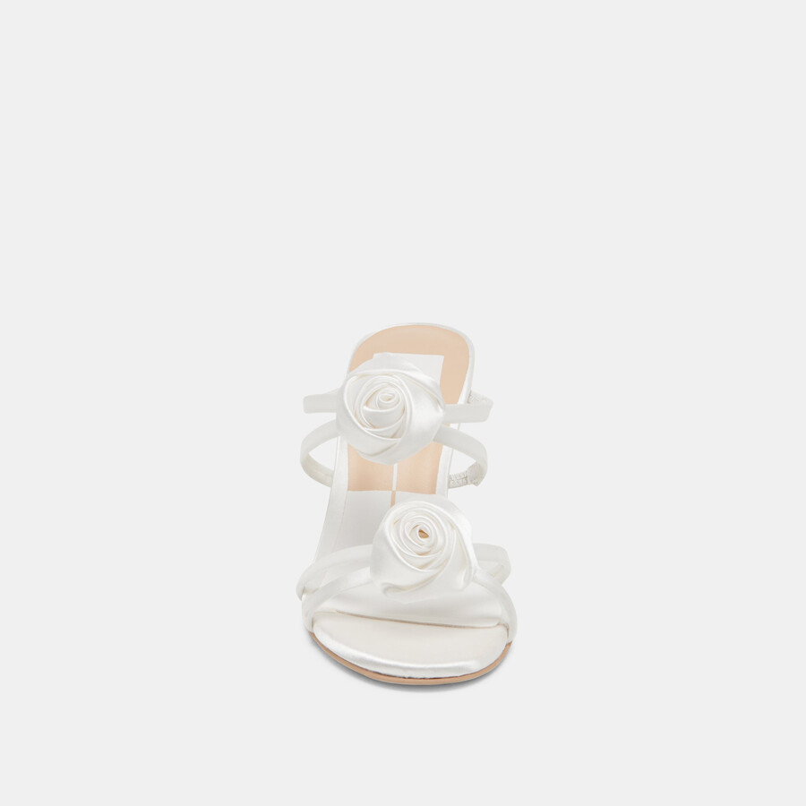 linzy heels true white satin