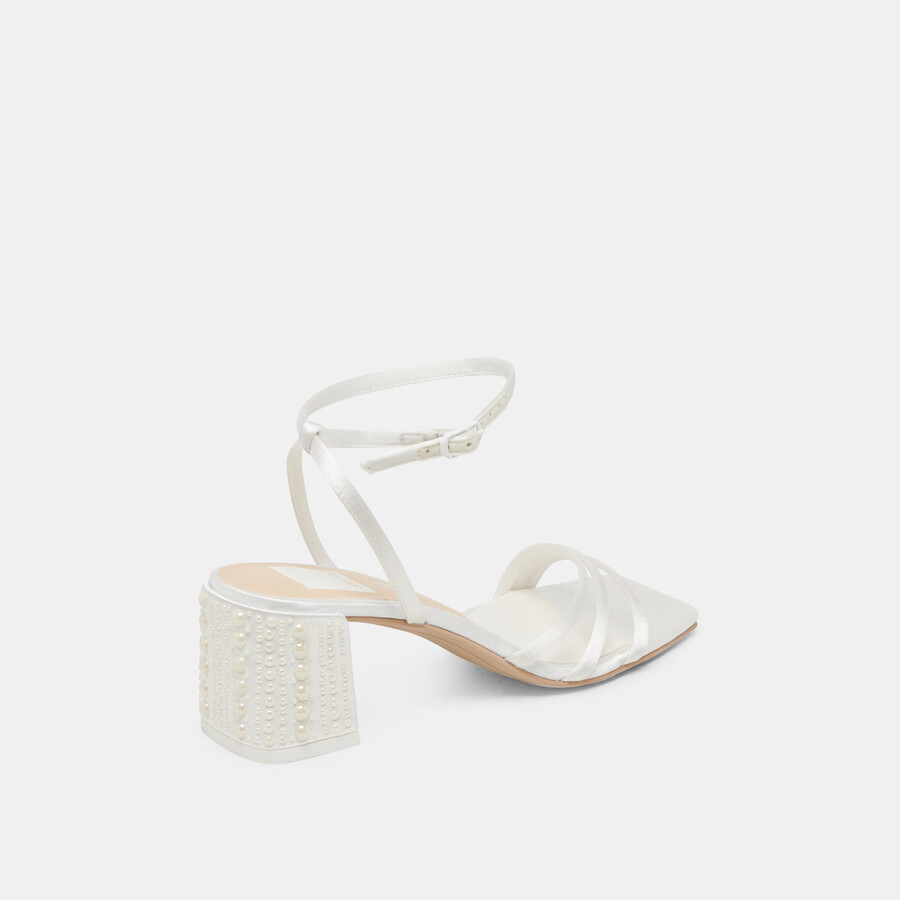 ysabel pearl heels reinweißer satin