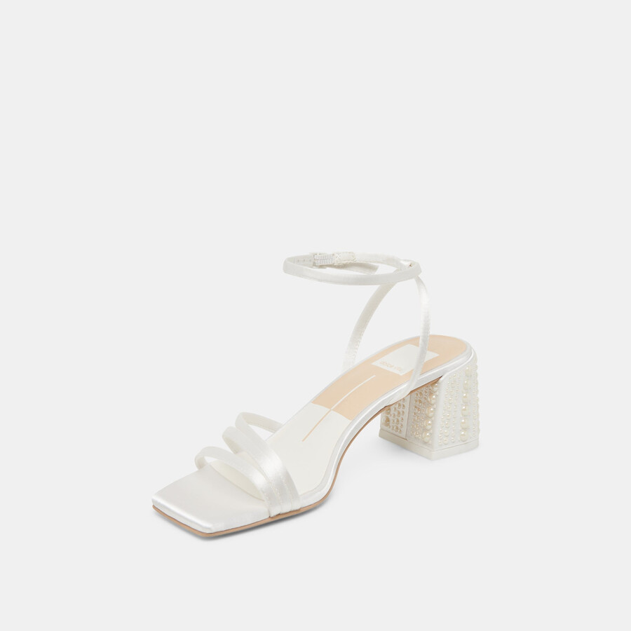 ysabel pearl heels reinweißer satin