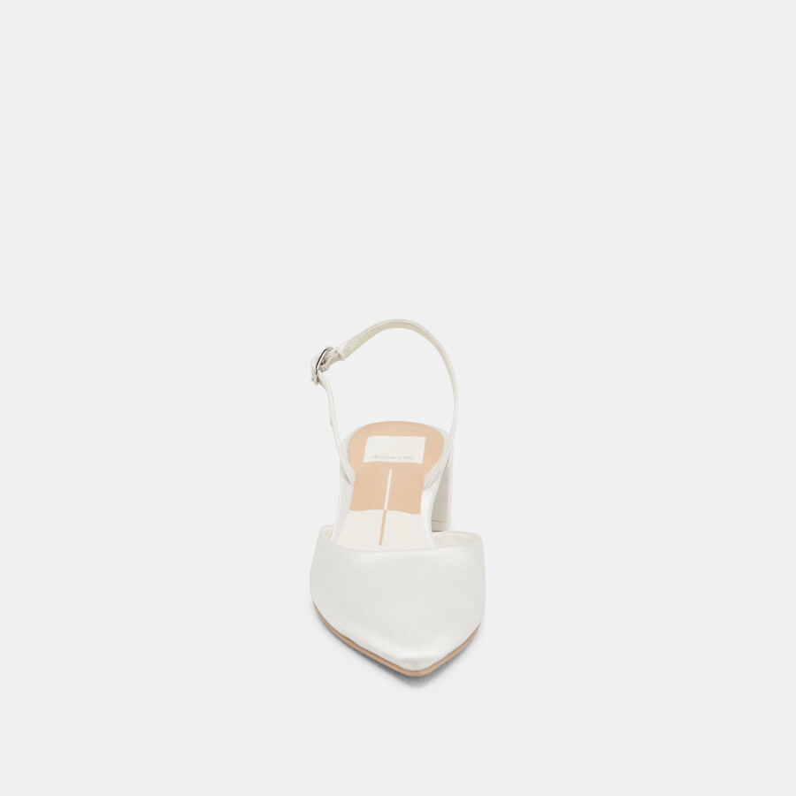 carel heels true white satin