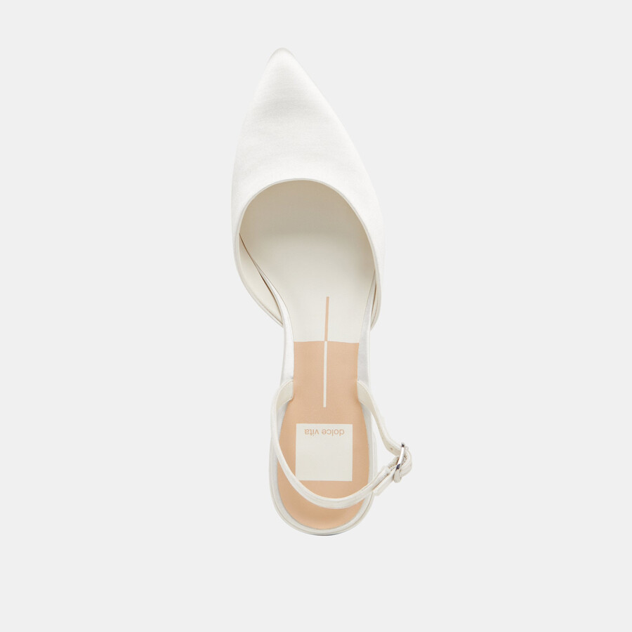 carel heels true white satin