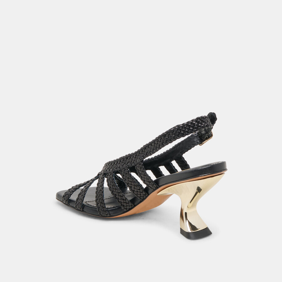 sicily heels schwarzes gewebtes leder