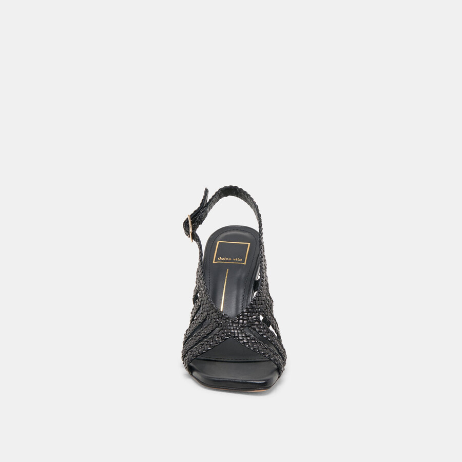 sicily heels schwarzes gewebtes leder