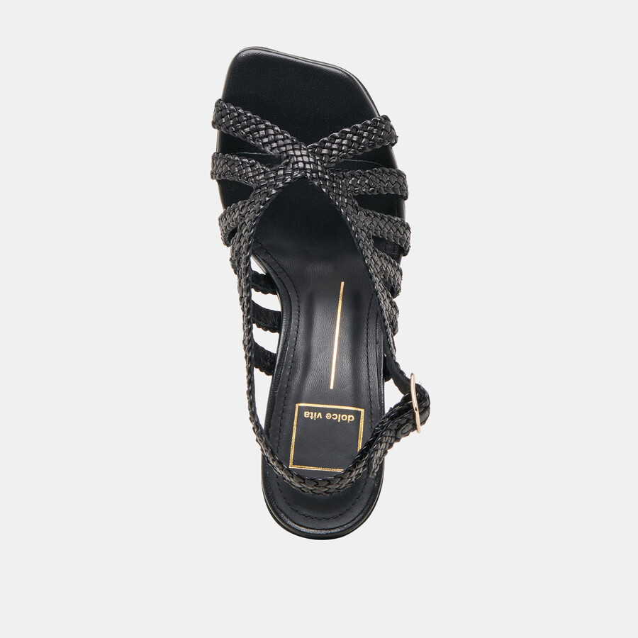 sicily heels schwarzes gewebtes leder