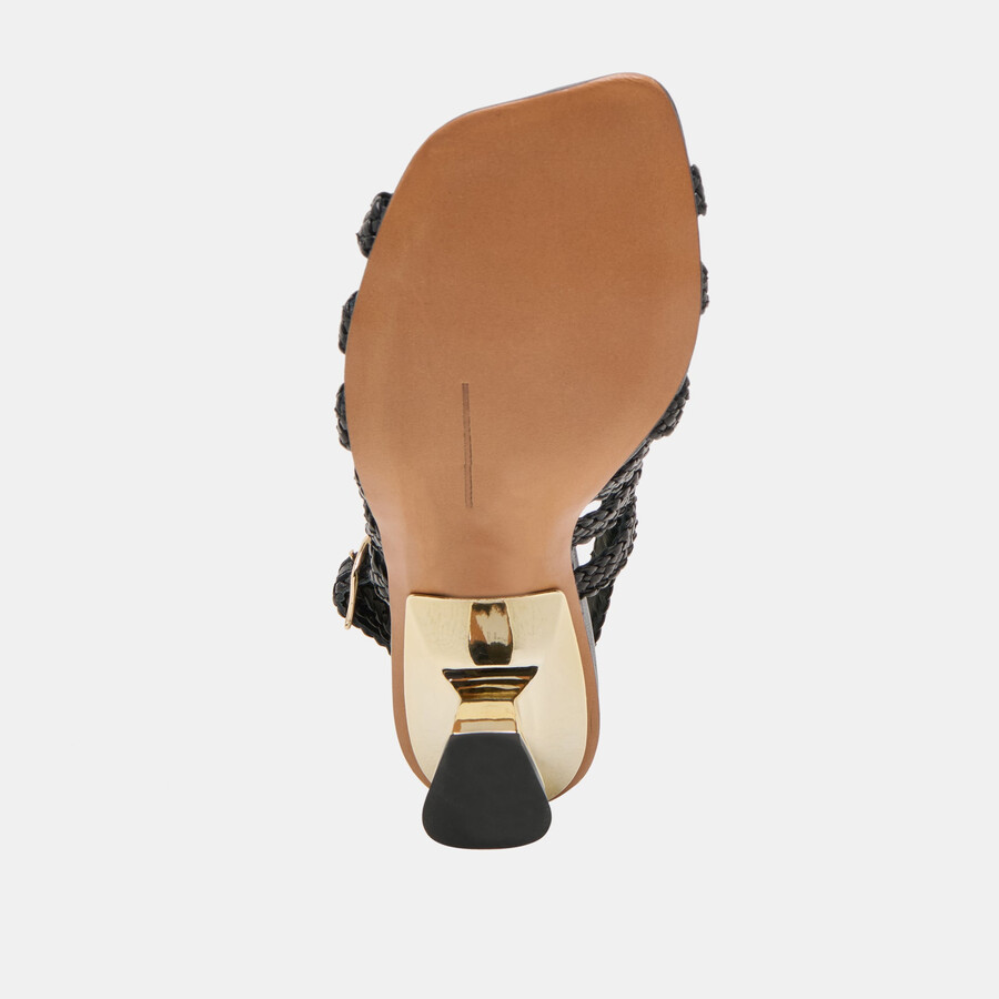 sicily heels schwarzes gewebtes leder