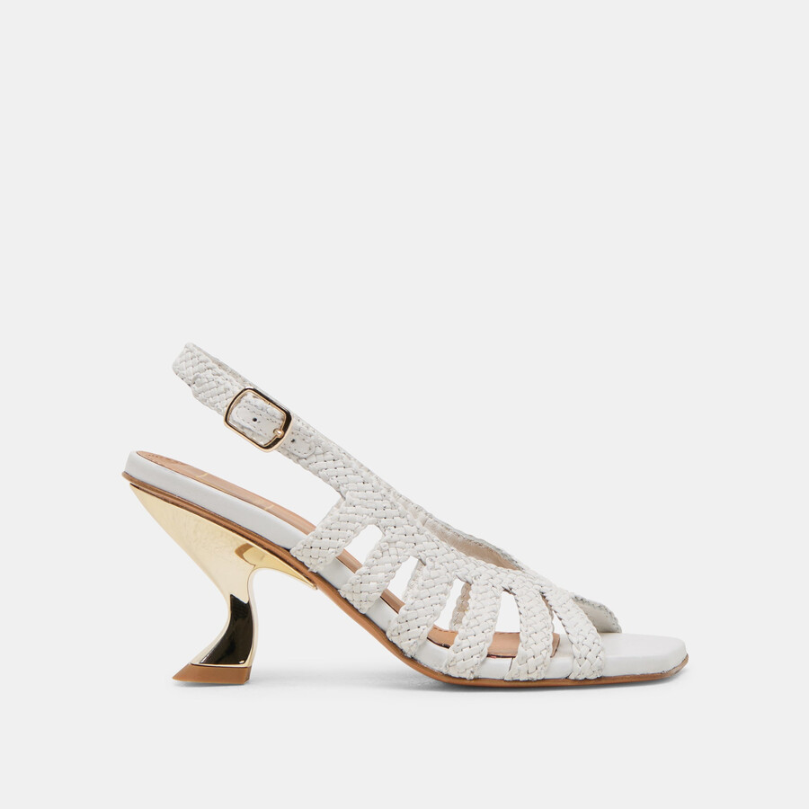 sicily heels weißes gewebtes leder