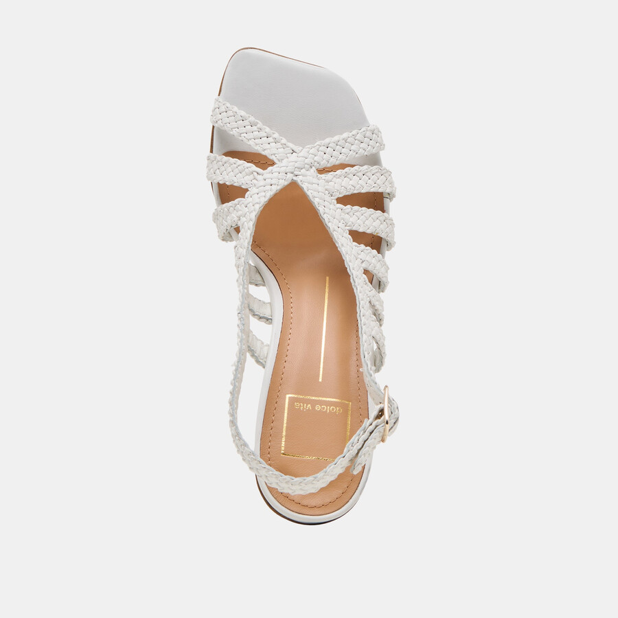 sicily heels weißes gewebtes leder