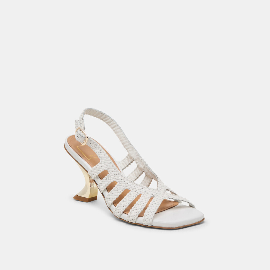 sicily heels weißes gewebtes leder