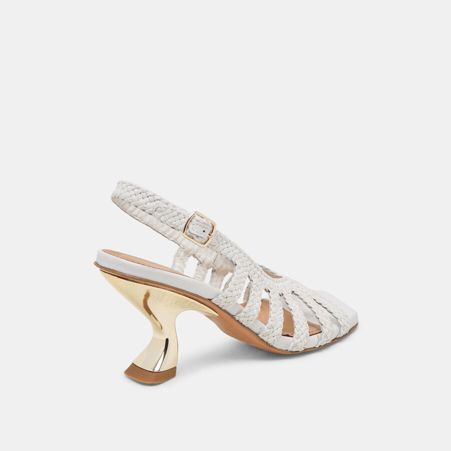 sicily heels weißes gewebtes leder