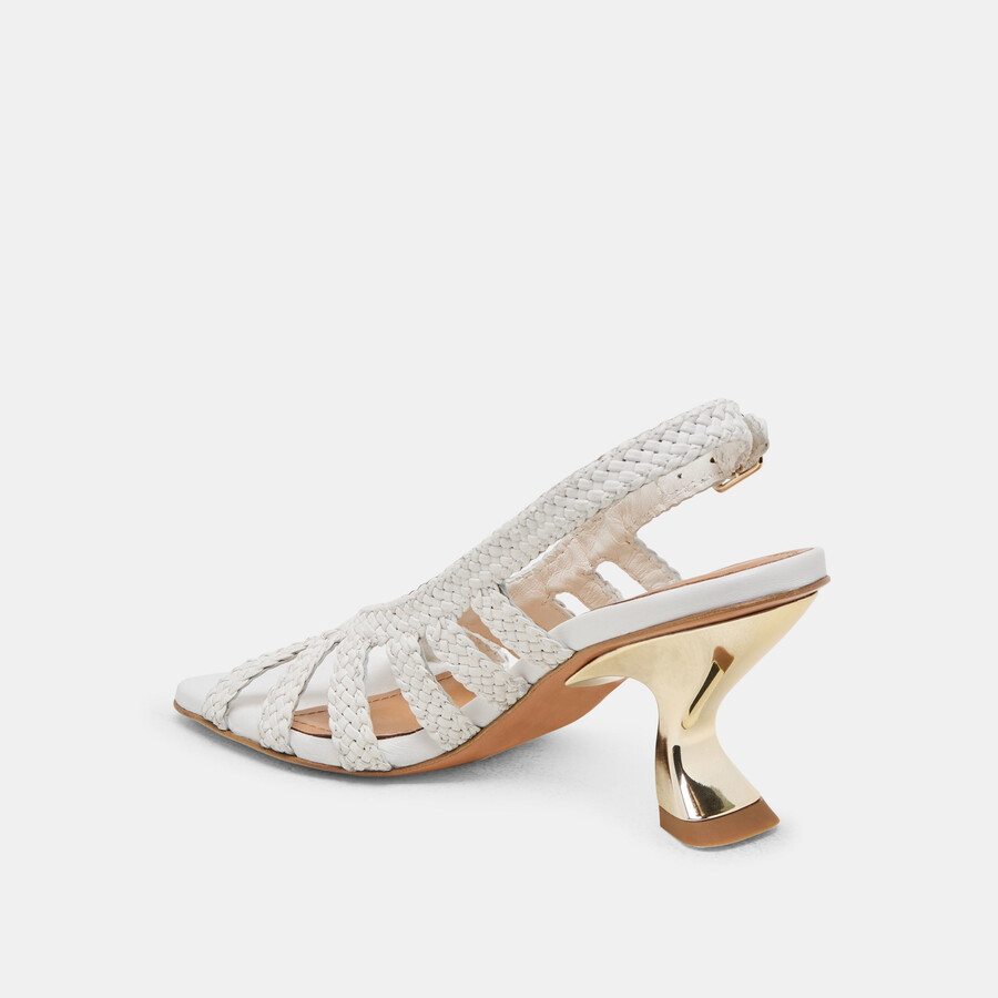 sicily heels weißes gewebtes leder
