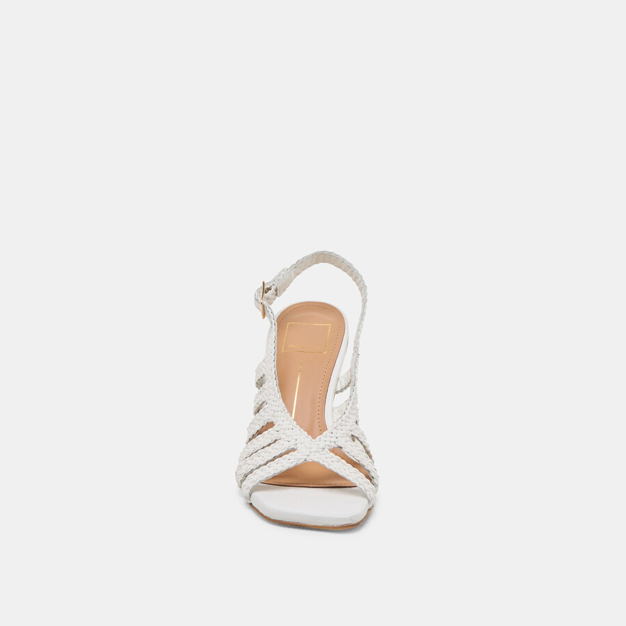 sicily heels weißes gewebtes leder