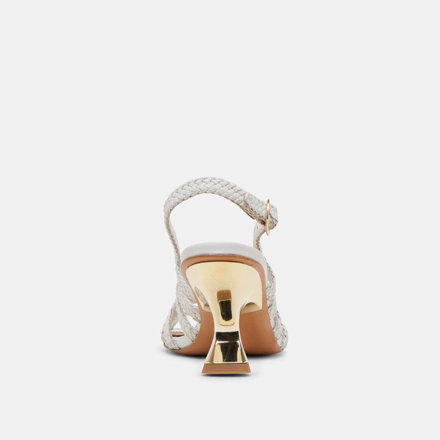 sicily heels weißes gewebtes leder