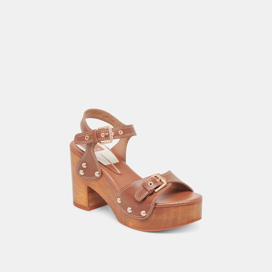 yandy heels cognac leder