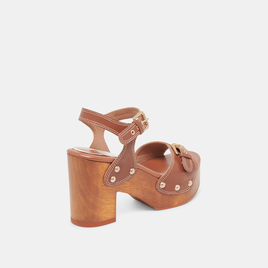 yandy heels cognac leder
