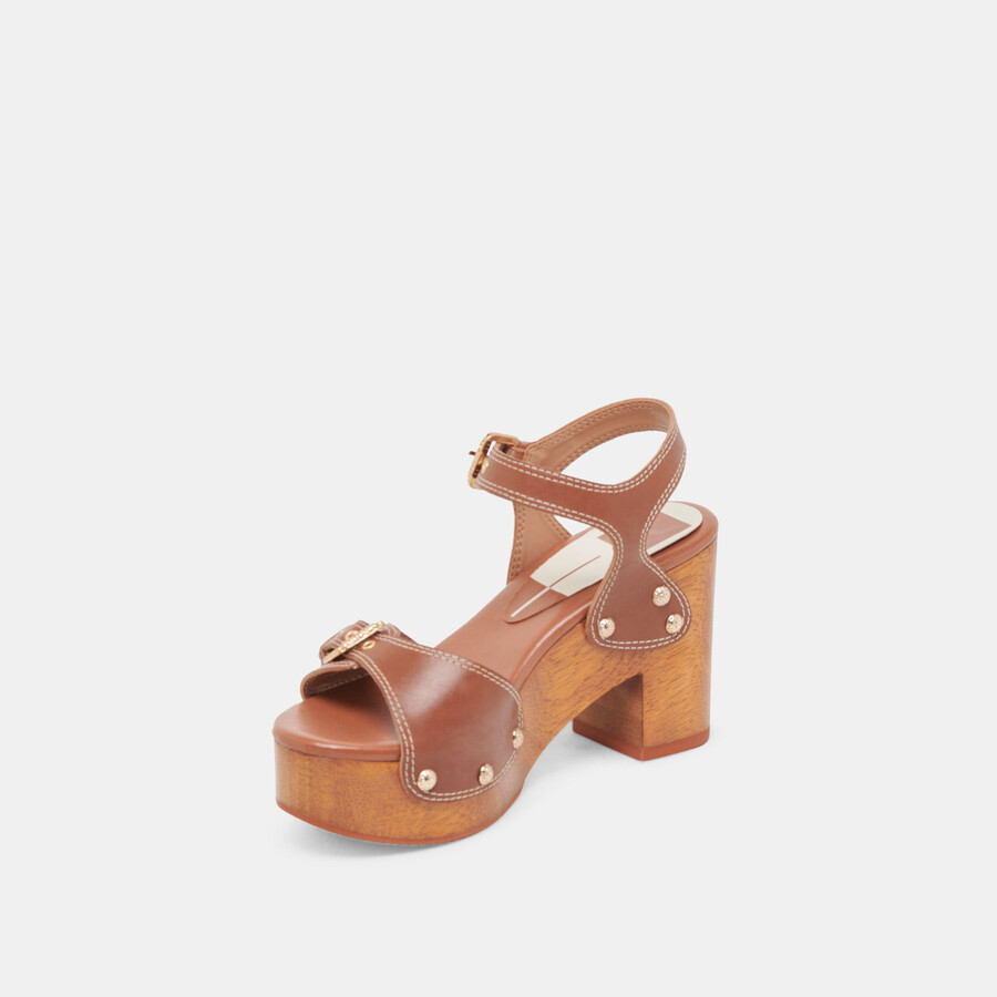 yandy heels cognac leder
