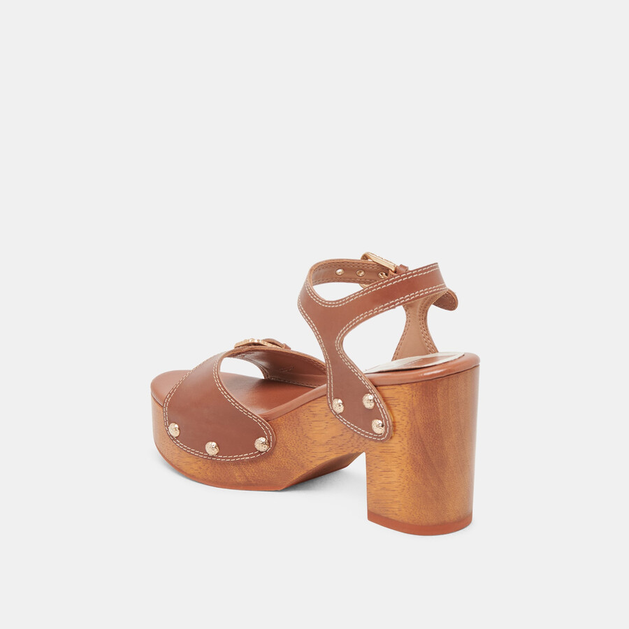 yandy heels cognac leder