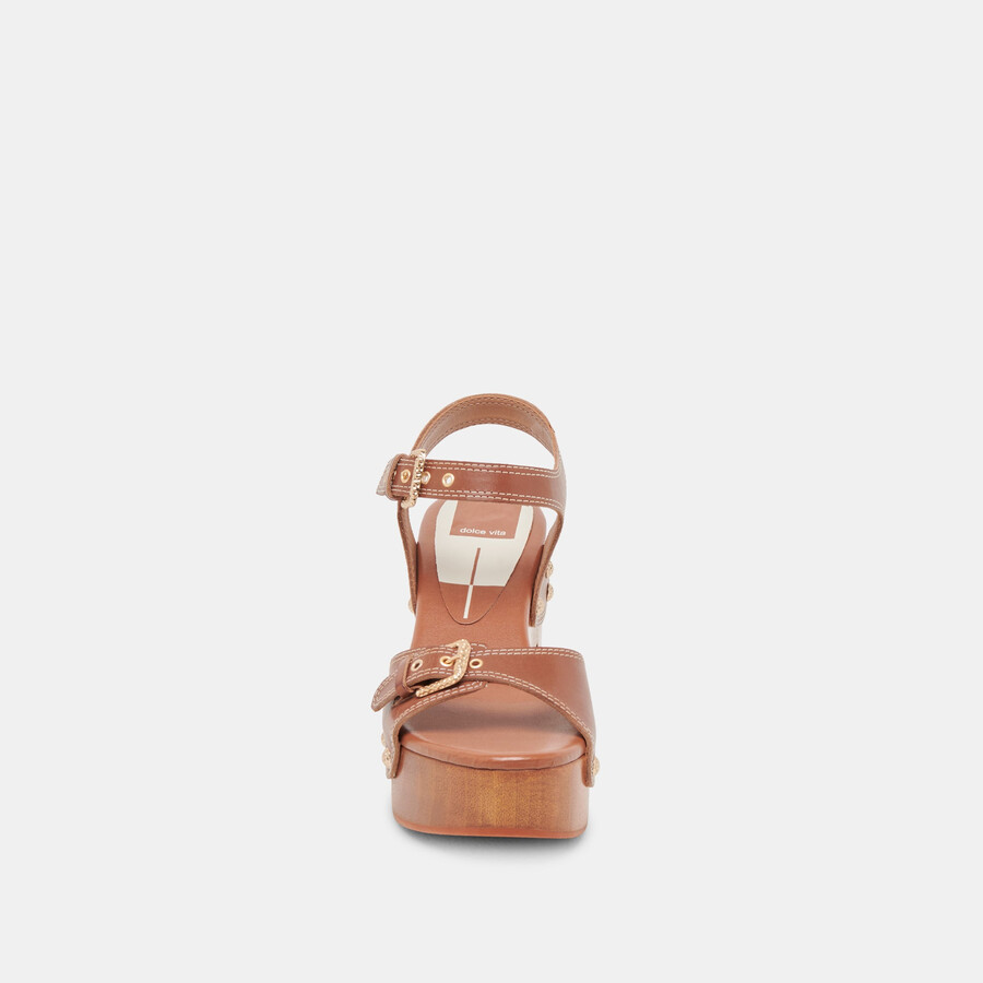 yandy heels cognac leder