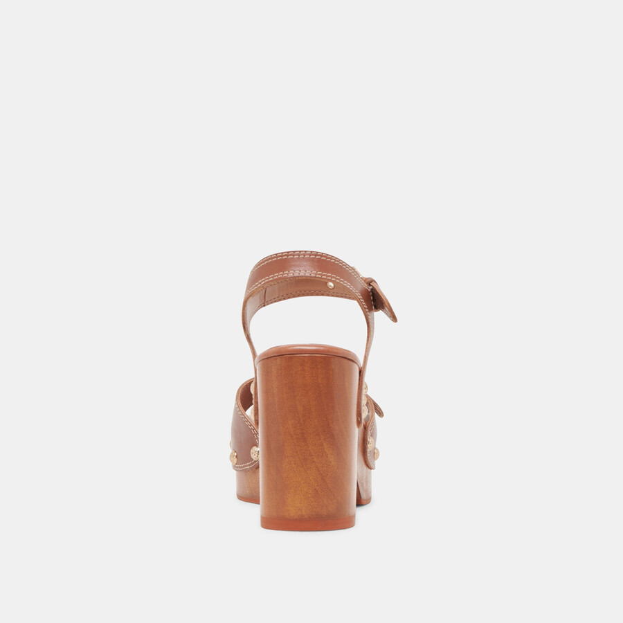 yandy heels cognac leder