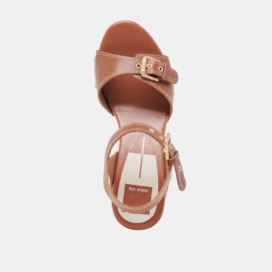 yandy heels cognac leder