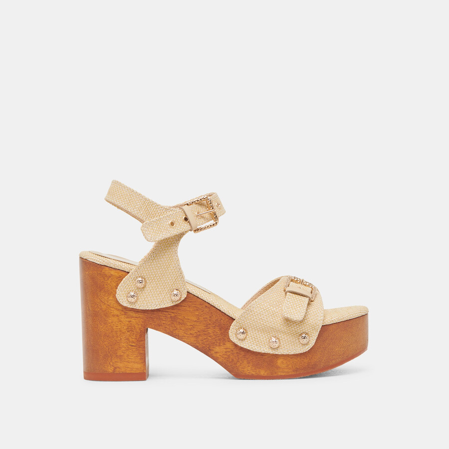 yandy heels hellbraunes naturraffia