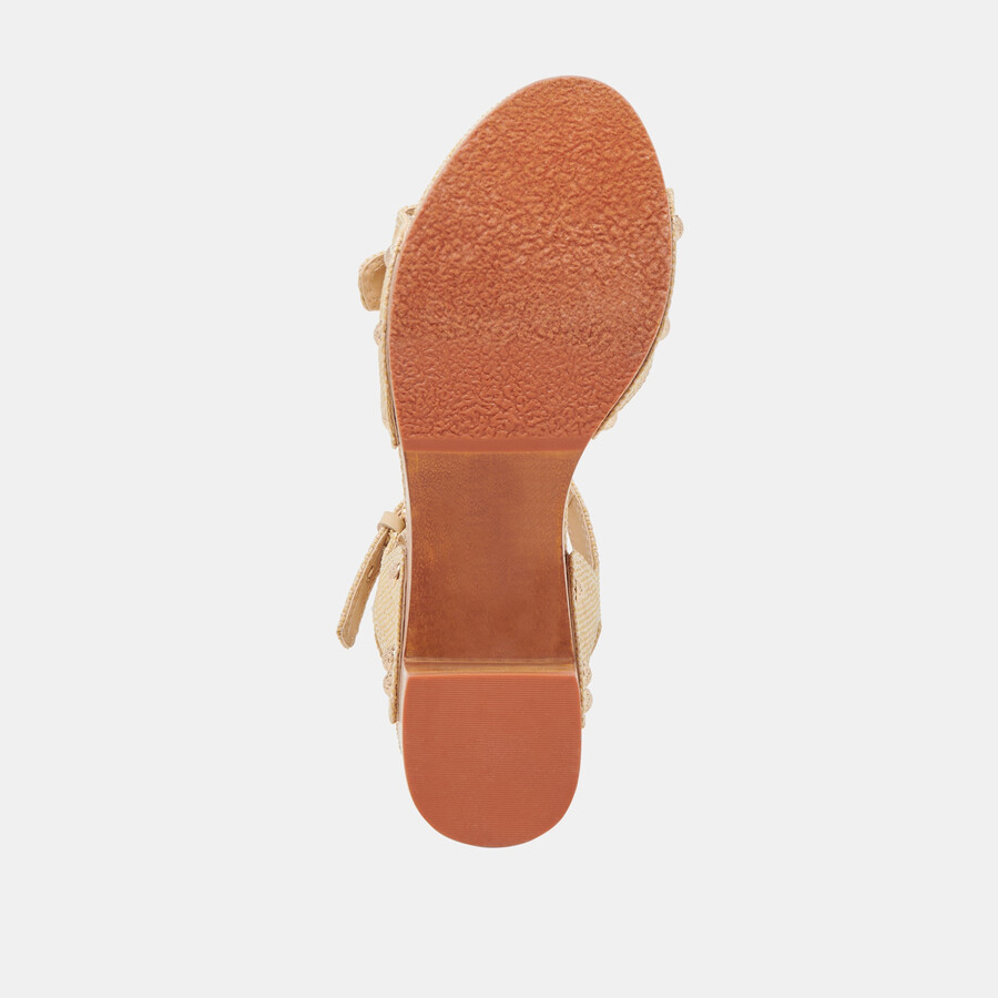 yandy heels hellbraunes naturraffia