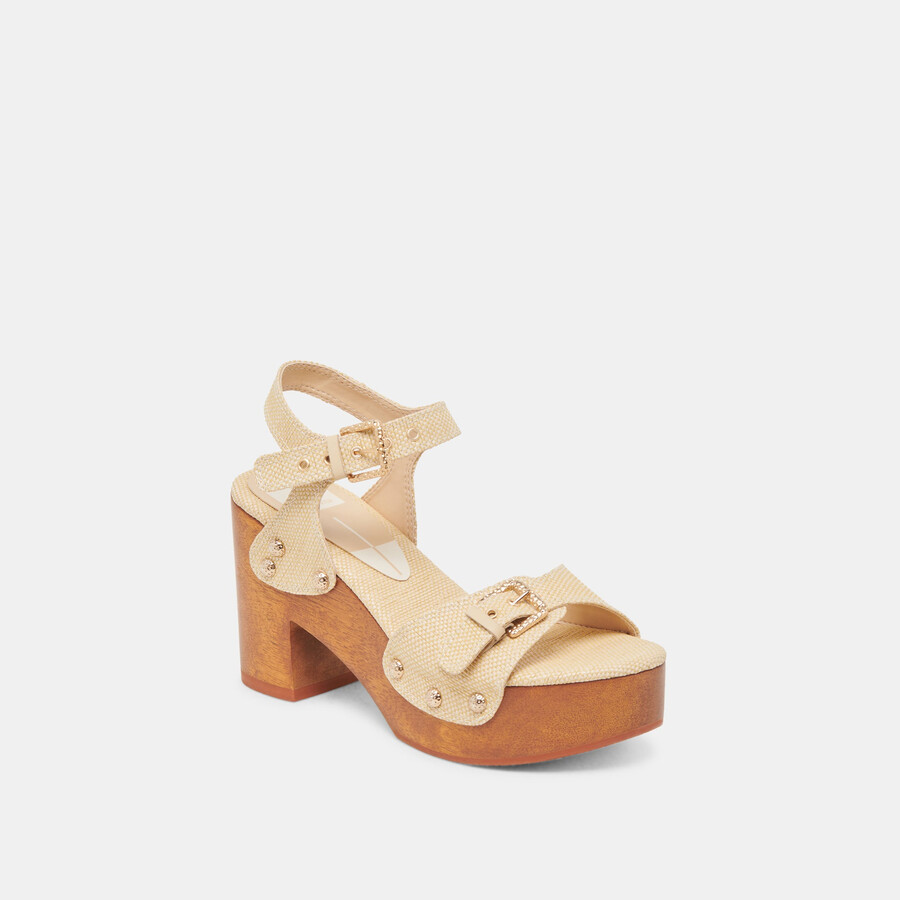 yandy heels hellbraunes naturraffia