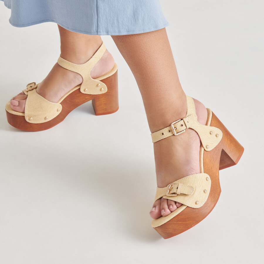 yandy heels hellbraunes naturraffia
