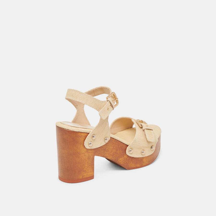 yandy heels hellbraunes naturraffia