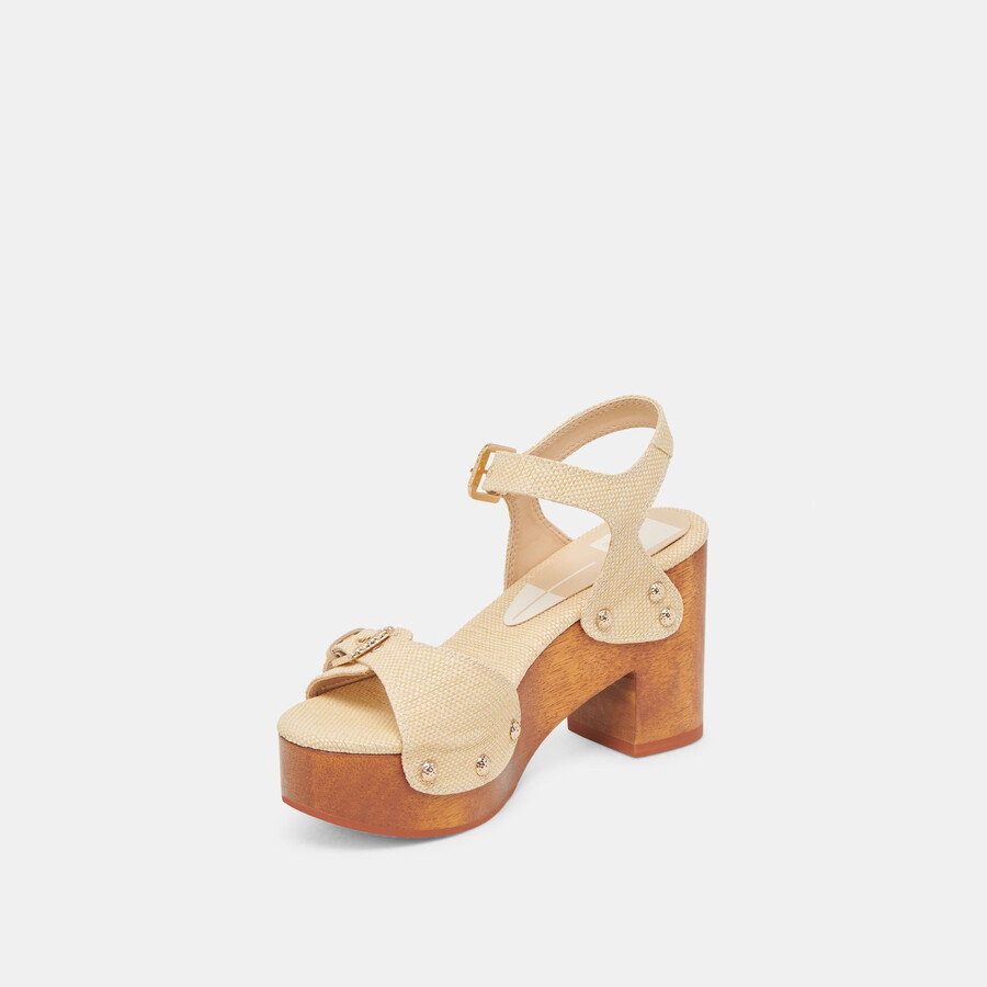 yandy heels hellbraunes naturraffia