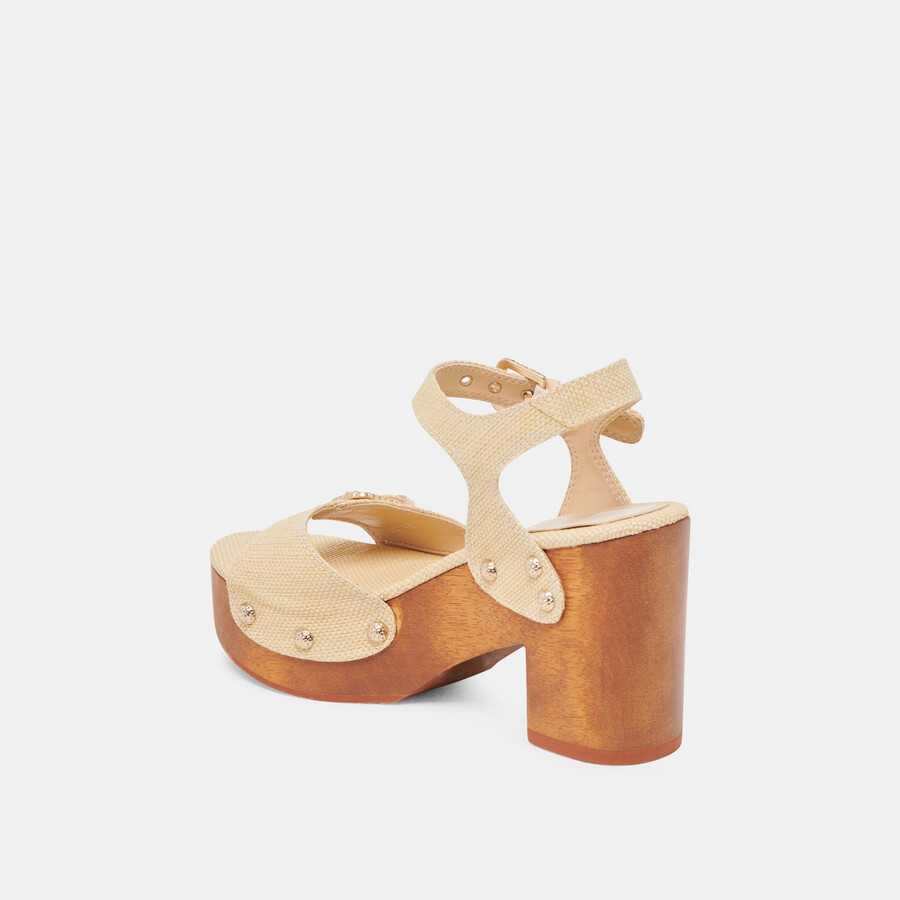 yandy heels hellbraunes naturraffia