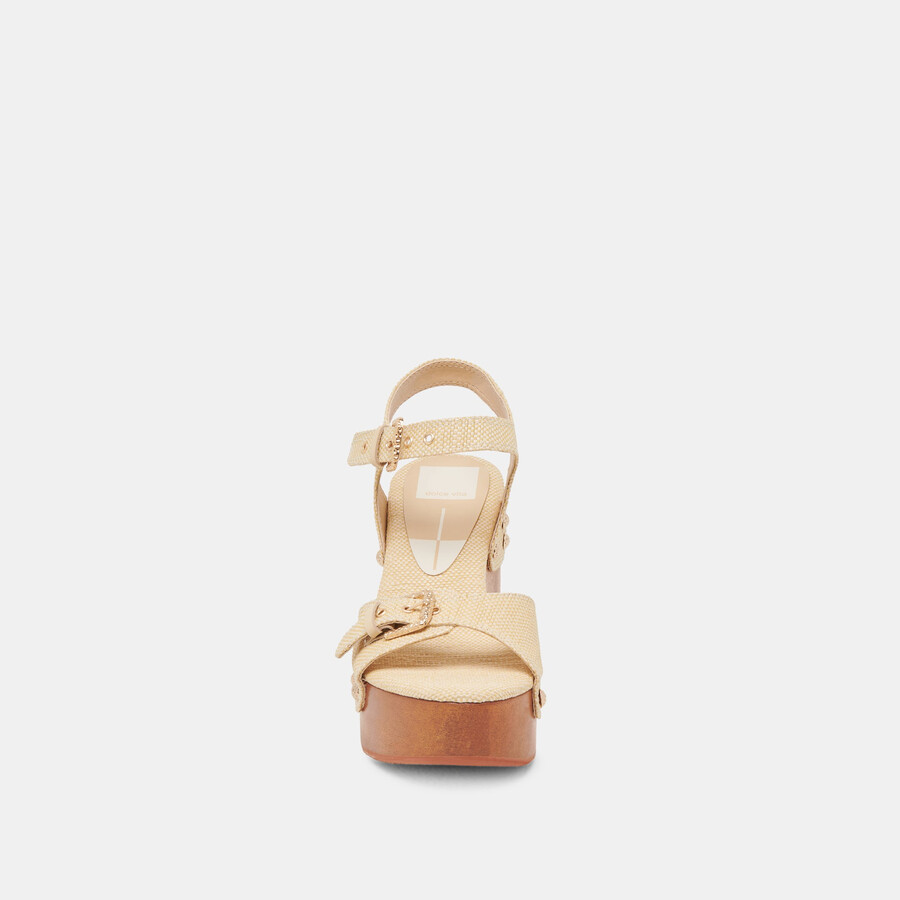 yandy heels hellbraunes naturraffia
