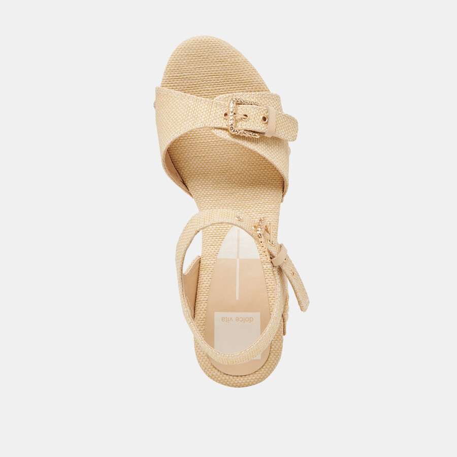 yandy heels hellbraunes naturraffia