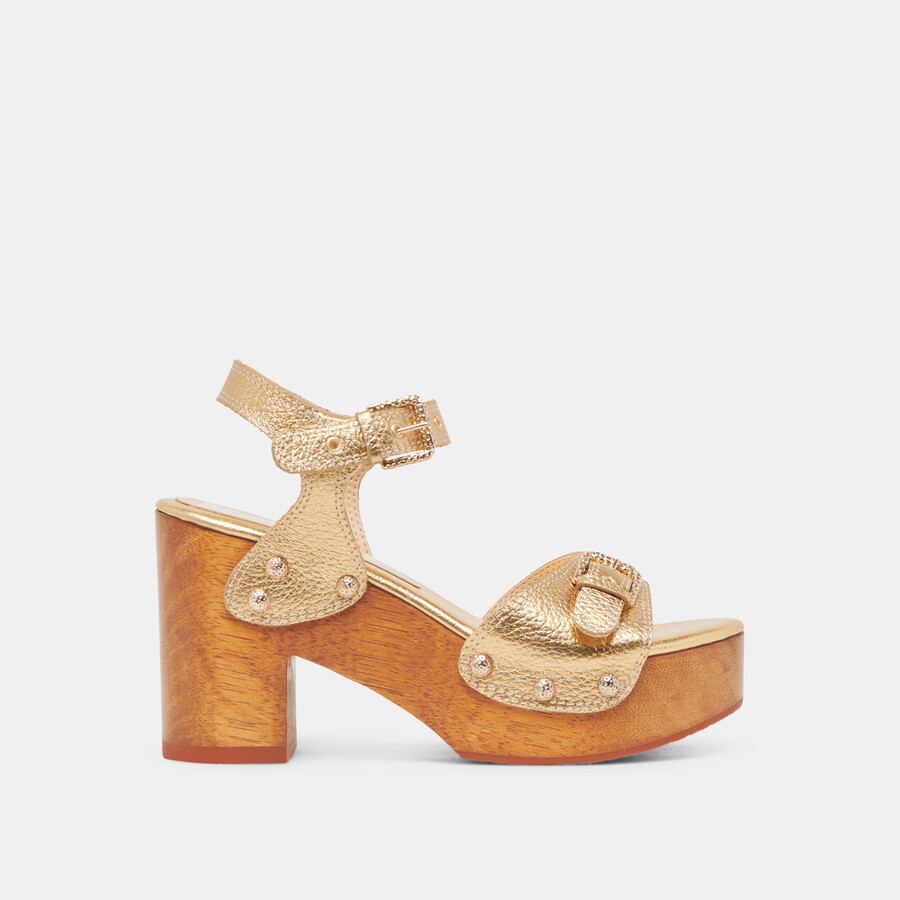 yandy heels gold leder