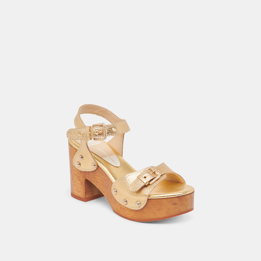 yandy heels gold leder