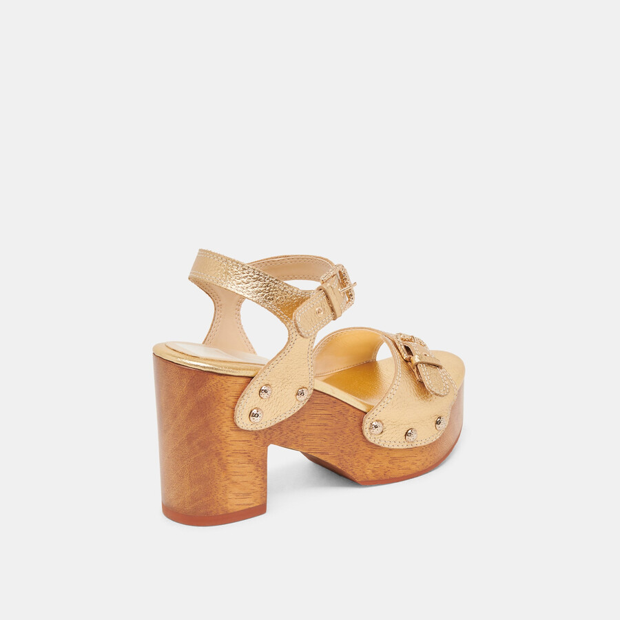 yandy heels gold leder