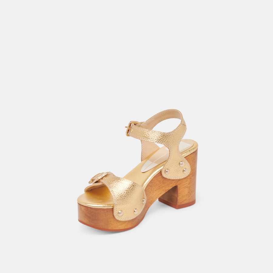 yandy heels gold leder