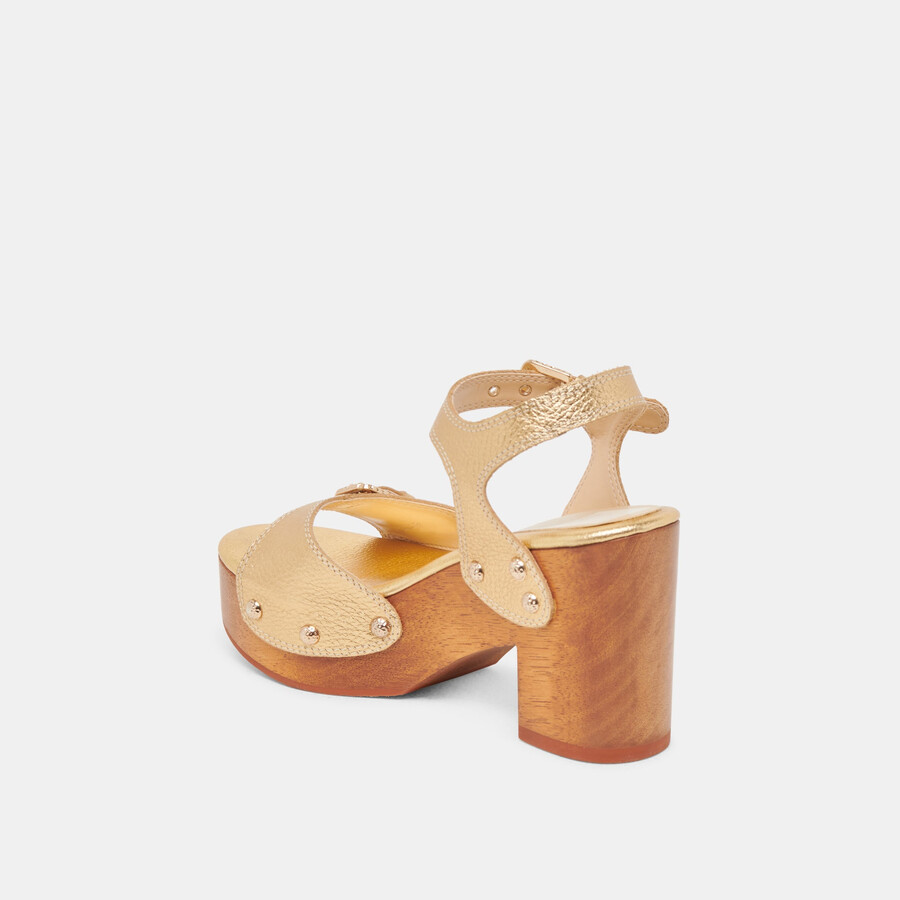 yandy heels gold leder