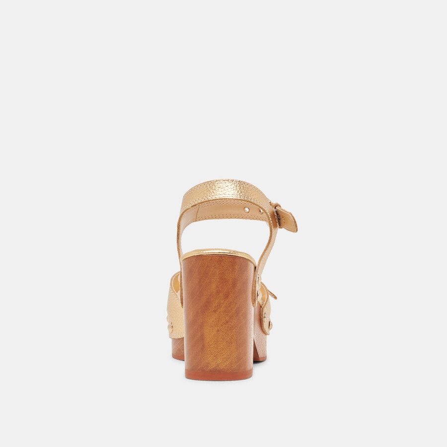 yandy heels gold leder