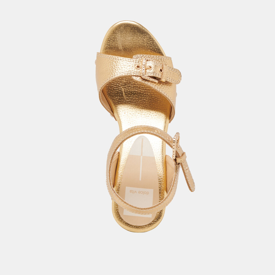 yandy heels gold leder