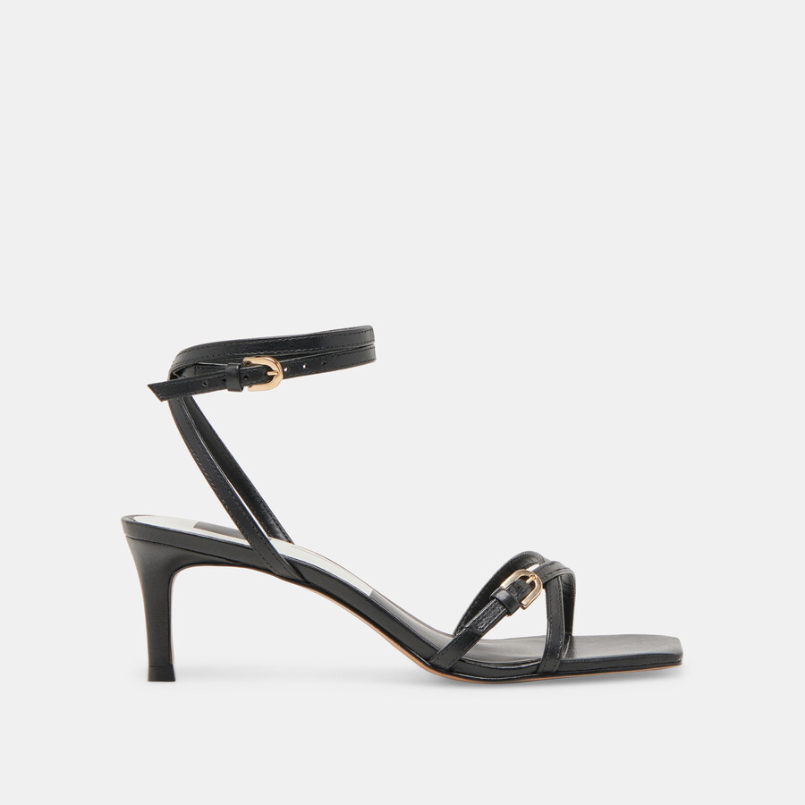 bamby heels aus schwarzem leder