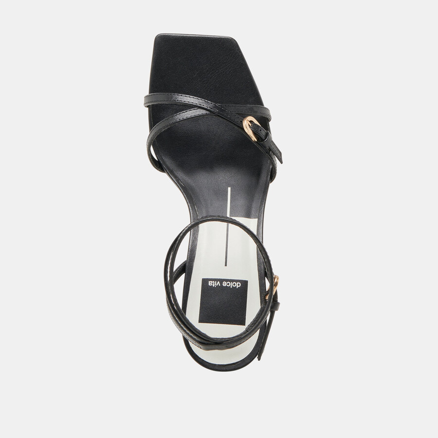 bamby heels aus schwarzem leder