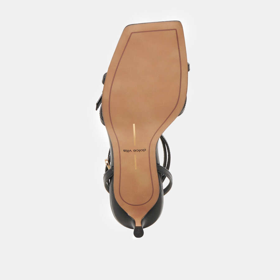 bamby heels aus schwarzem leder